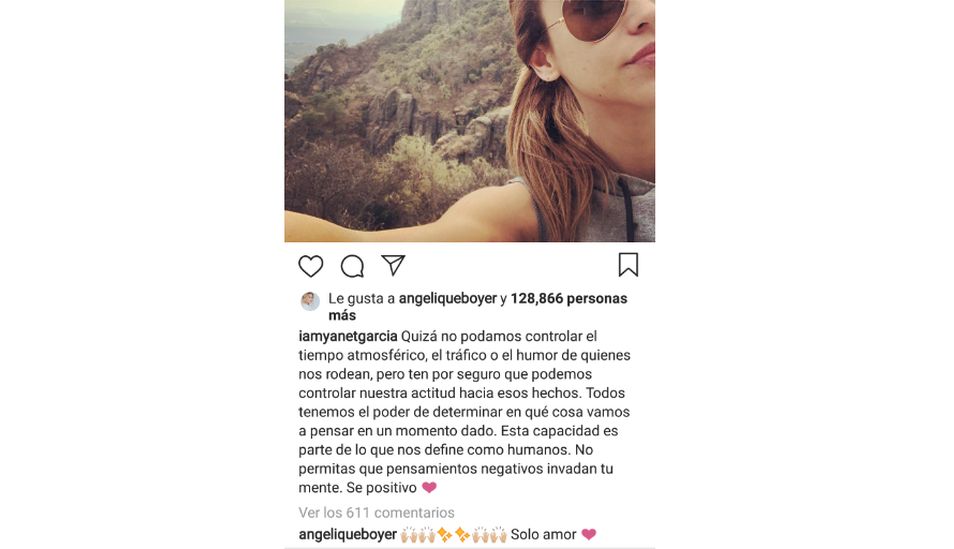 Angelique Boyer no tardó en comentar la publicación de Yanet García. (Foto: captura Instagram)