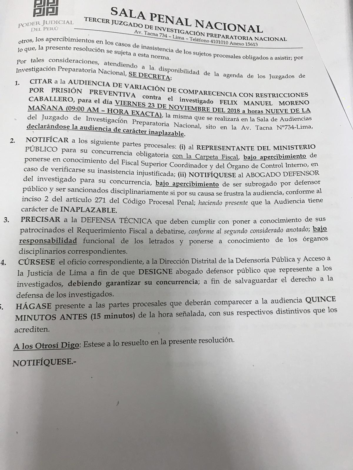 Este es el pedido de prisión contra Félix Moreno. (Foto: Difusión)