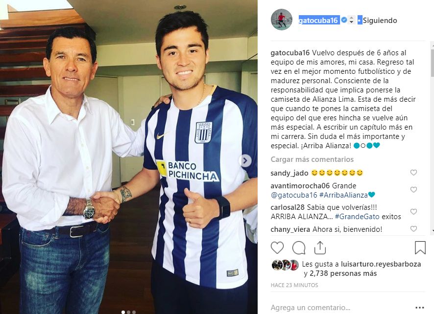 El mensaje de Rodrigo Cuba tras confirmarse su fichaje por Alianza Lima. (Foto: Instagram)