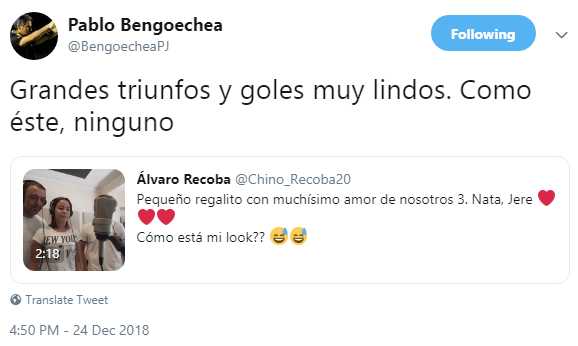 El Twitter de Pablo Bengoechea