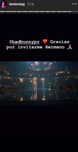 Este es el mensaje que le dedicó Becky G a Bad Bunny. (Foto: Captura de Instagram)
