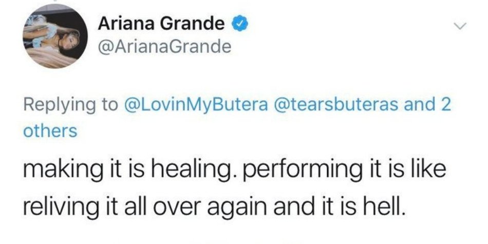 Comentarios de Ariana Grande en Twitter. (Foto: Captura de pantalla)