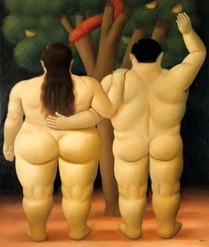 Adán y Eva también fueron pintados por el artista colombiano. (Foto: Facebook Fernando Botero)