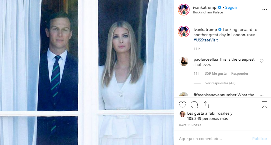 Los Trump en el palacio de Buckingham, una visita capturada en Instagram. (Foto: Instagram)