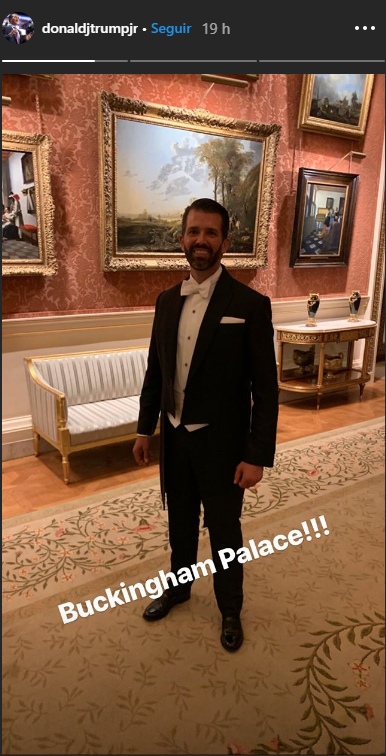 Donald Jr. en el palacio de Buckingham. (Foto: Instagram)