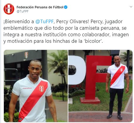 El anuncio del nuevo puesto de Percy Olivares en la FPF.