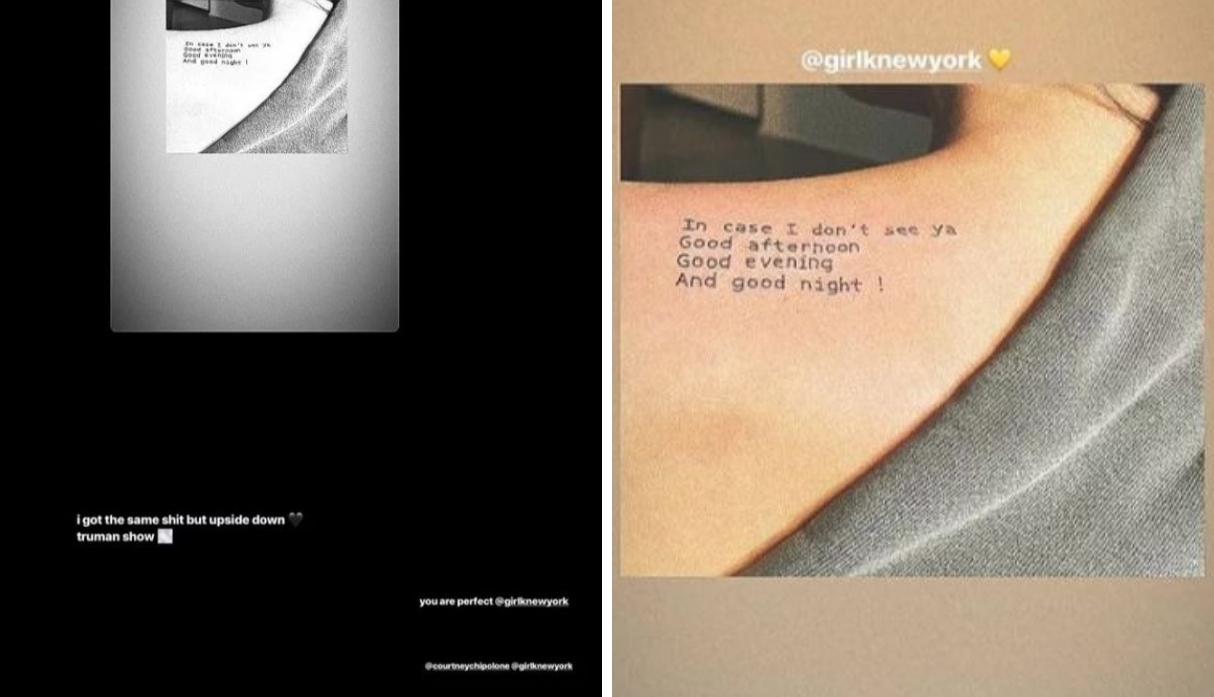 Ariana Grande enseña nuevo tatuaje inspirado en su película favorita de Jim Carrey (Foto: Instagram)