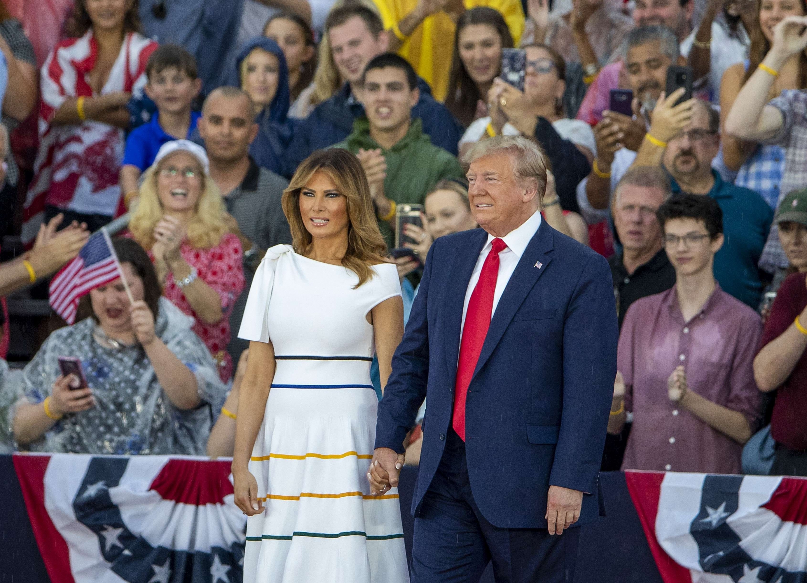 En la fotografía, el presidente Donald Trump y la primera dama Melania Trump el 4 de julio de 2019.