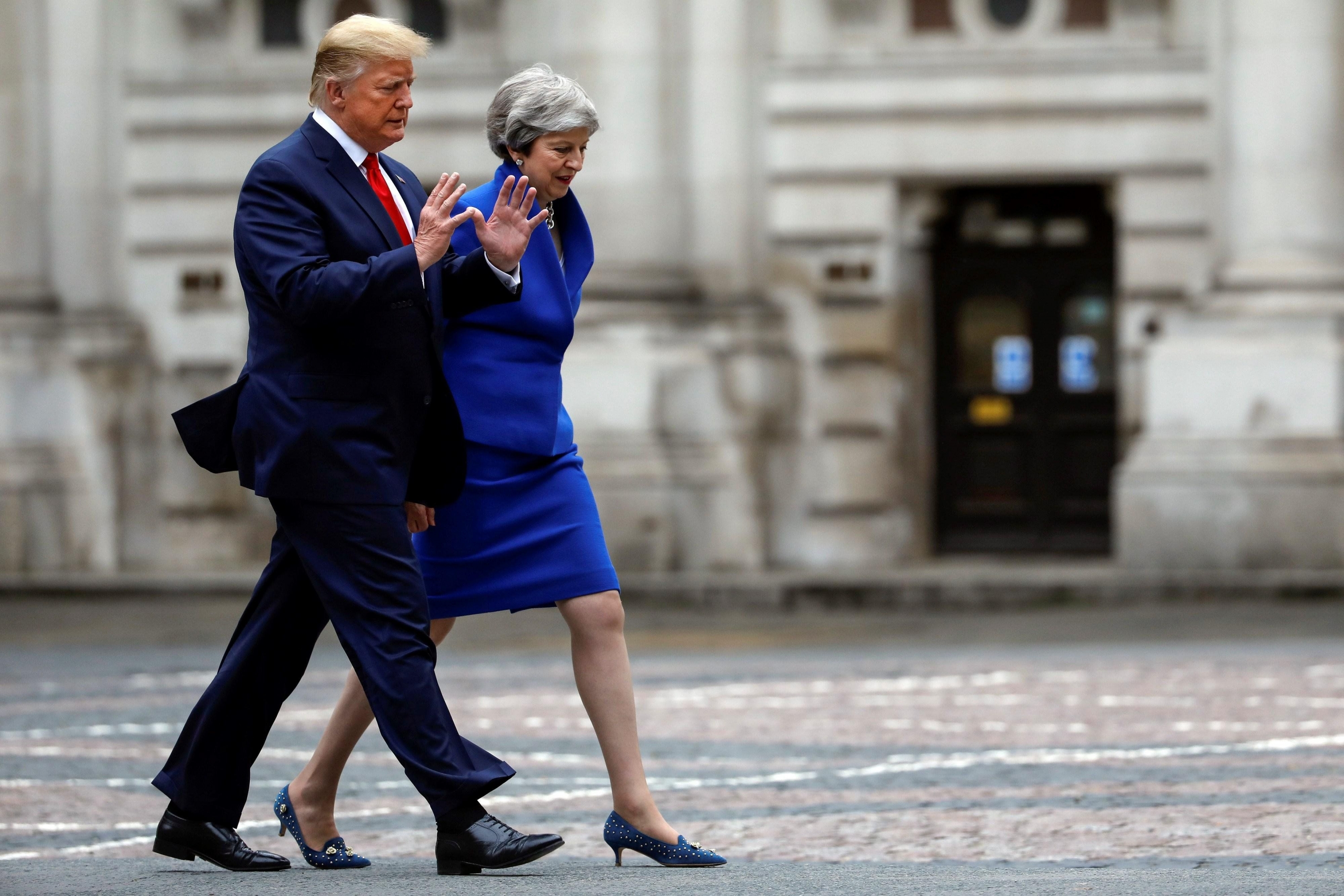 Theresa May junto al presidente de Estados Unidos, Donald Trump, en junio del 2019. (Foto: EFE)