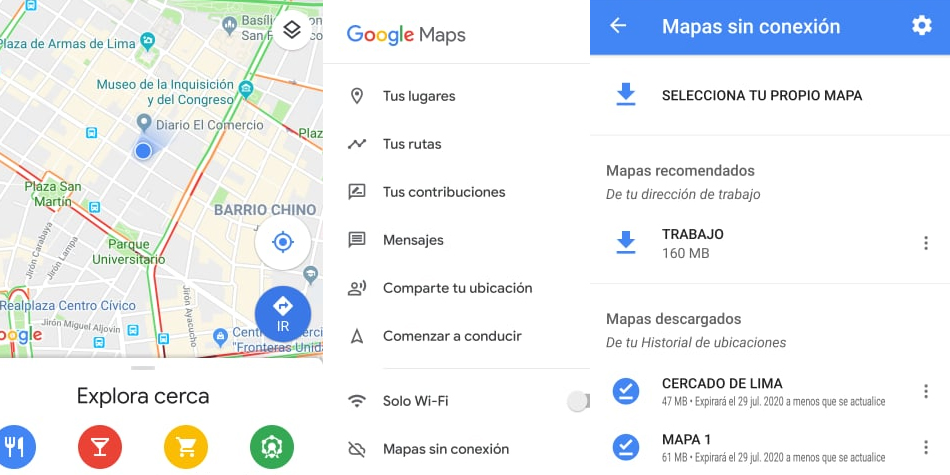 Estos son algunos pasos que debes hacer en Google Maps para descargar los mapas a tu smartphone. (Foto: Google)