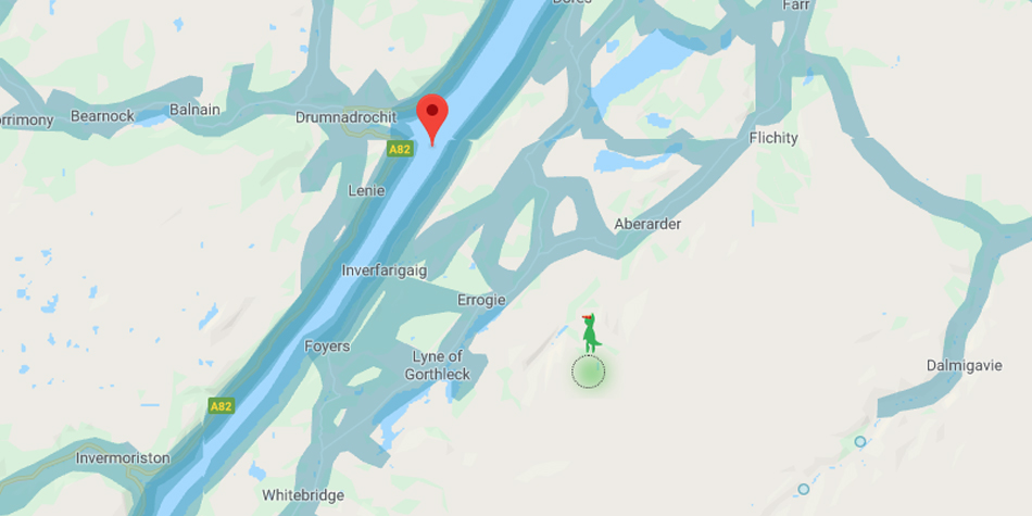 Cuando desplaces el muñequito de Google Maps, este se transformará en el monstruo del lago Ness. (Foto: Google)