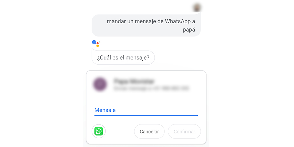 Google Assistant es la única aplicación que te permite, de momento, mandar un mensaje a WhatsApp sin coger tu celular. (Foto: WhatsApp)