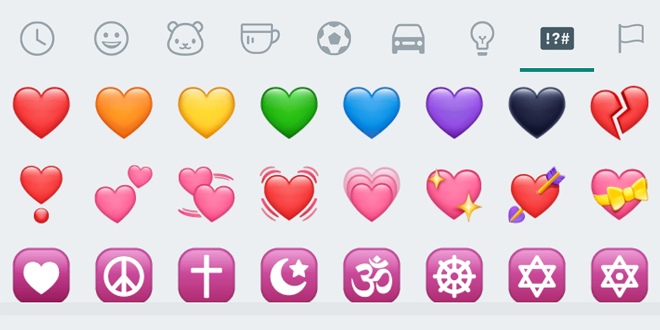 Estos son todos los emojis de corazón de WhatsApp. Cada uno de ellos guarda un significado oculto. ¿Sabes cuáles son? (Foto: WhatsApp)