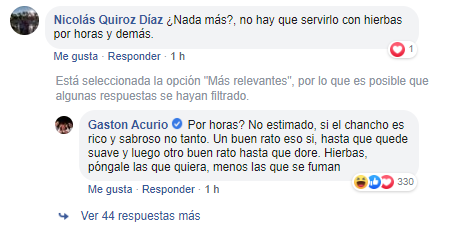 Así respondió Gastón Acurio a usuario de Facebook que tenía una duda gastronómica. (Foto: Facebook)
