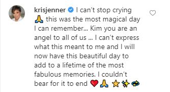 Kris Jenner agradeció la sorpresa que le preparó su hija con este mensaje. (Foto: Captura de pantalla)