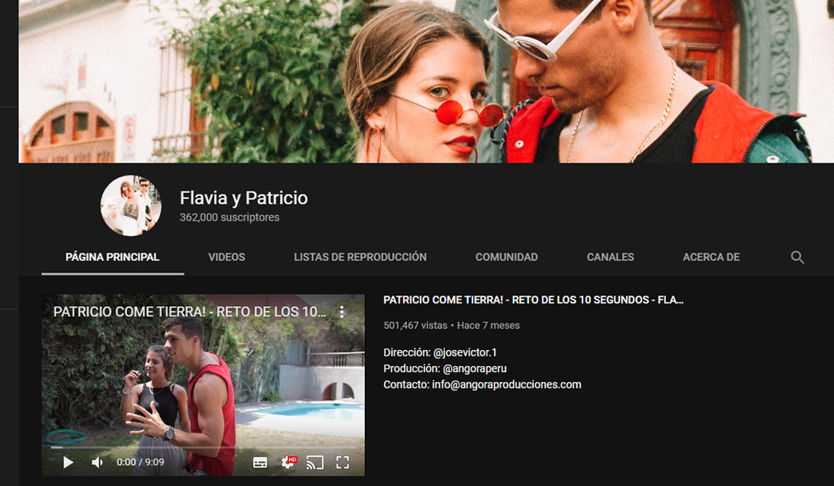 Patricio y Flavia fue el canal de YouTube que más creció el 2019 con más de 362,000 suscriptores. (Foto: YouTube)